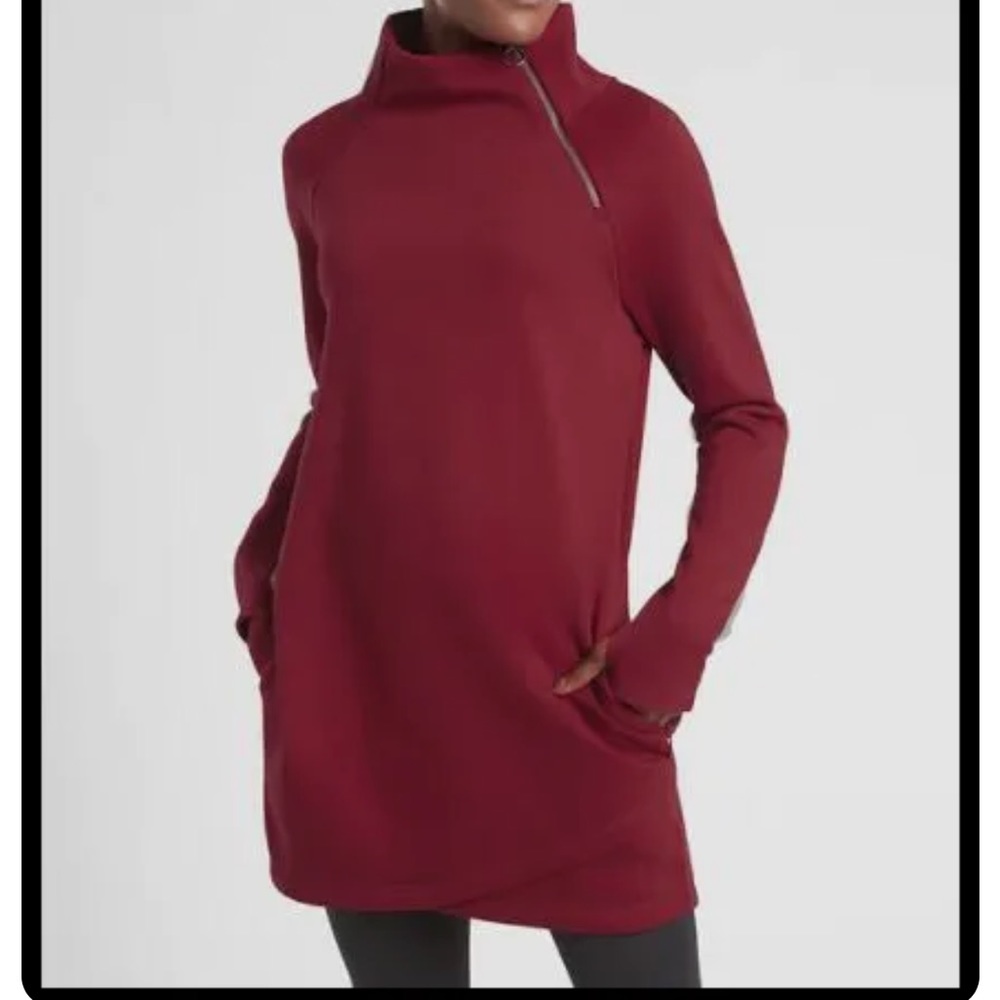 Athleta Cozy Karma Dress - Maroon - LT